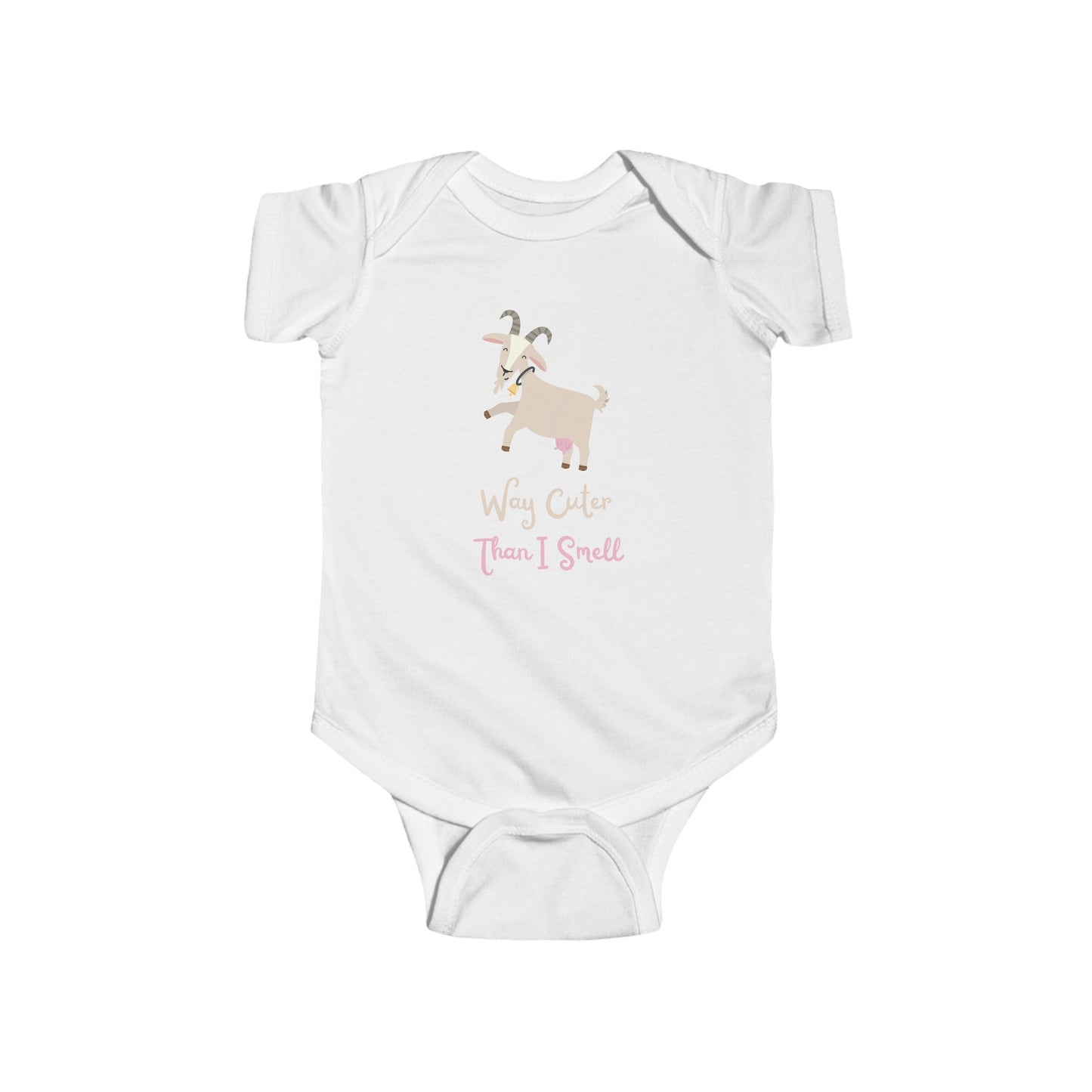 Infant Fine Jersey Bodysuit - Way Cuter Than I Smell - Goat