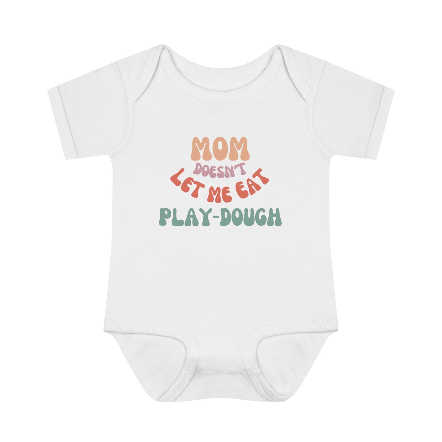 Infant Baby Rib Bodysuit - Mom Doesn't Let Me Eat Play-Dough